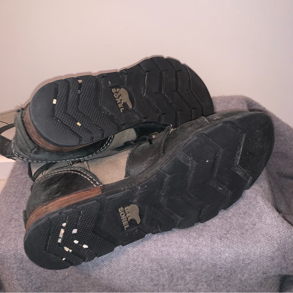 Sorel Major Carly Lace-Up Boots Black Grey 10 - Picture 2 of 11